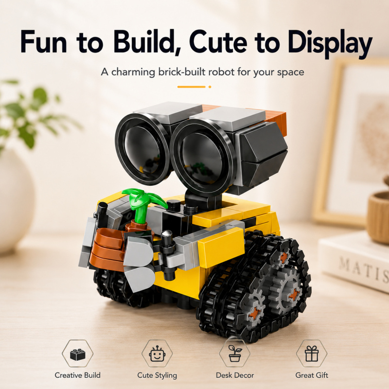 Model Kit Lego - Mini Robot Building Blocks Set, Cute