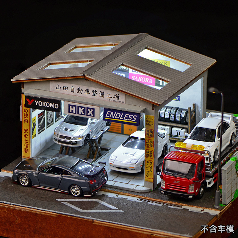 1:64 Scale DIY Auto Repair Sho - đánh giá và giá Model Kit Led