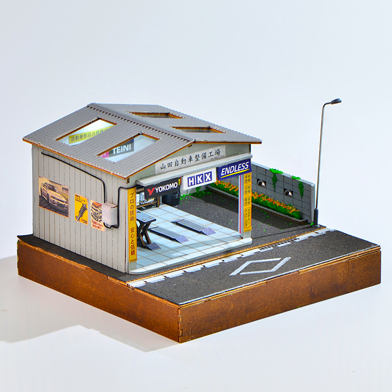 1:64 Scale DIY Auto Repair Sho - đánh giá và giá Model Kit Led