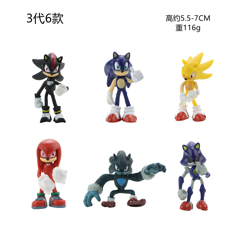 6pcs/Set Sonic Action Figures  - đánh giá và giá Model Kit Sonic