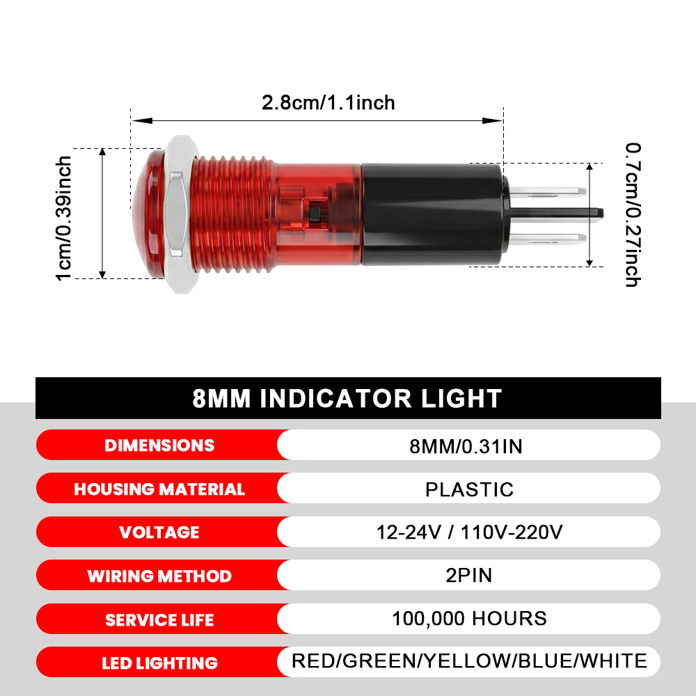 FILN 20PCS 8mm LED Indicator L - đánh giá và giá Panel Line Marker