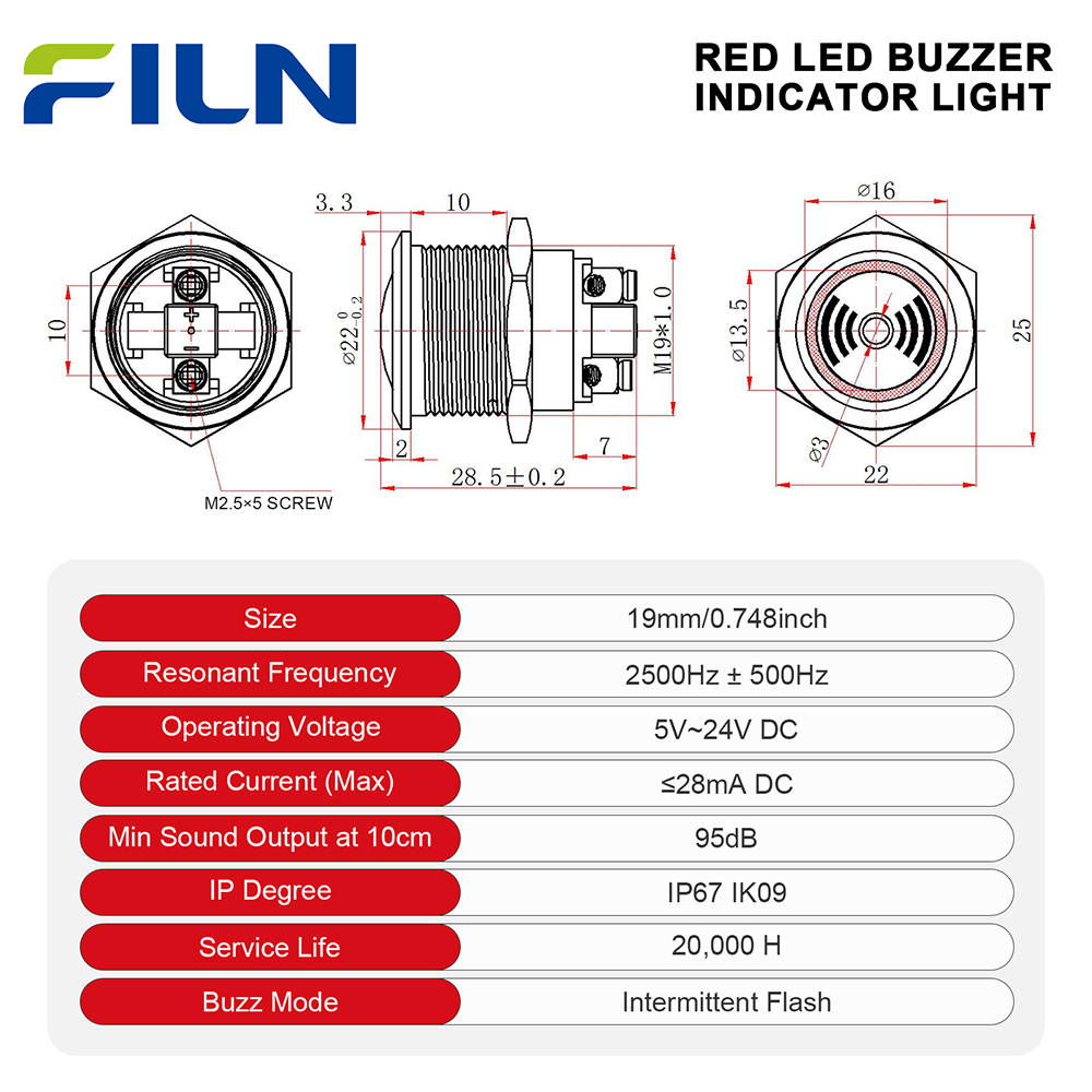 FILN 2PCS 19MM Metal LED Buzze - đánh giá và giá Panel Line Marker